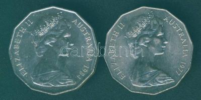 Ausztrália 1977. 50c "Ezüstjubileum" + 1984. 50c "Kenguru" T:2
