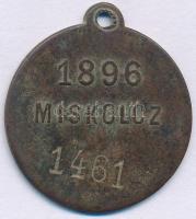 1896. &quot;Miskolcz&quot; bronz ebadójegy / kutyabárca, &quot;1461&quot; sorszámmal (33x30mm) T:XF