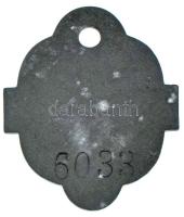 1926. "Borsod, Gömör és Kishont Vármegyék" ebadójegy / kutyabárca, "6033" sorszá...