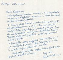 1951 Posillipo, Márai Sándor (1900-1989) író autográf levele, aláírásával, Molnár József (1918-2009)...