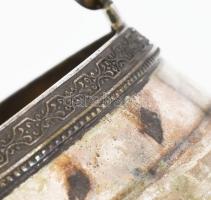 Ezüst (Ag) füles kínáló, jelzett (mesterjeggyel), d: 11 cm, nettó: 192 g