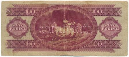 1947. 100Ft "B 208 082574" T:F,VG kis szakadás 
Adamo F27