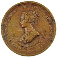 Olaszország ~1840. Mária Beatrix hercegnő halálának emlékére öntött bronz emlékérem, az elő-és hátlapon G.M (Giuseppe Malavasi) szignó helyett L.M. jelzéssel (80mm) T:XF,VF ph, patina, ü. Italy ~1840. In memory of the death of princess Maria Beatrix cast bronze commemorative medallion with L.M. signature on the front and back instead of the original G.M (Giuseppe Malavasi) (80mm) C:XF,VF edge error, patina, ding