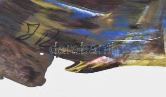 Olvashatatlan jelzéssel: Örvények. Vegyes technika, karton. Feltekerve. 53,5x92,5 cm