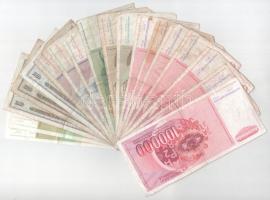 Jugoszlávia 1981-1989. 100D - 100.000D (18x) T:F,VG Yugoslavia 1981-1989. 100 Dinara - 100.000 Dinar...