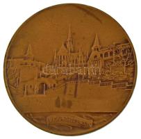 Berán Lajos (1883-1943) ~1931. "Budapesti emlék" kétoldalas bronz emlékérem (80mm) T:AU ph