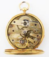 Arany (Au) 14K zsebóra, jelzett, sérült, d: 4 cm, bruttó: 32,4 g