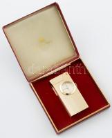 Bucherer órás öngyújtó, mechanikus órával, óra működőképes állapotban, 6×3×1,5 cm