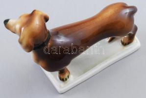 Zsolnay tacskó, kézzel festett, jelzett, hibátlan, h: 10 cm