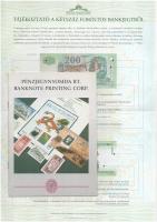 Vegyes bankjegyekkel kapcsolatos tétel, benne: "Pénzjegynyomda Rt. - Banknote Printing Corp." a Pénzjegynyomda magyar-angol kétnyelvű bemutató füzete; Az 1998-as bankjegy sorozat 200, 1000, 2000 és 10.000 forintos bankjegyeinek tájékoztatói; Az 1998-as bankjegy sorozat 200, 1000 és 10.000 forintos bankjegyeinek poszter méretű tájékoztatói