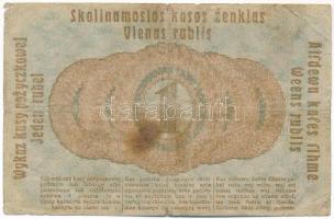 Litvánia / I. Világháború / Német megszállás / Darlehnskasse Ost, Posen 1916. 1R T:VG folt Lithuania...