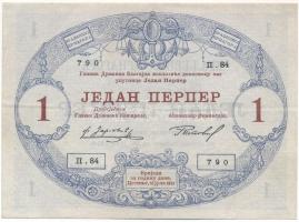 Montenegró 1914. 1P T:F szép papír Montenegro 1914. 1 Perpera C:F fine paper Krause P#9