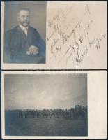 cca 1916-1918 Osztrák-magyar rohamcsapat, I. világháborús fotólap, 13,5x9 cm + cca 1910 Elegáns urat ábrázoló fotólap, német nyelvű sorokkal