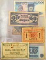 36db-os külföldi bankjegytétel használt állapotú berakóalbumban T:vegyes 36pcs foreign banknote lot in a used condition holder C:mixed