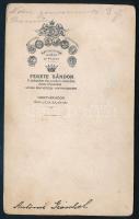 cca 1900 Hölgyportré (Antonie Gräschel?), vizitkártya Fekete Sándor cs. és kir. udvari fényképész na...