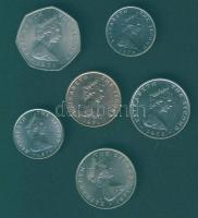 Man-sziget 1971. 2p, 5p, 10p, 50p + 1976. 5p, 10p T:BU,2