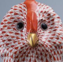 Herendi plasztika - könyvön álló bagoly pikkelyes mintával. Színes mázakkal fedett és ún. tollrajzos...