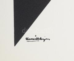 Kassák Lajos (1887-1967): Képarchitektúra. Szitanyomat, papír, jelzett a nyomaton. Lapméret: 34,5x28...