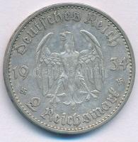 Német Harmadik Birodalom 1934A 2M Ag "Náci hatalom 1. évfordulója 1933. márc. 21. - Garnisonkir...