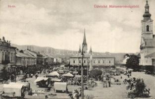 Máramarossziget with Hotel Korona and market