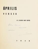 Ifj. Zsadányi Nagy Árpád: Április versek. DEDIKÁLT! Kecskemét, 1938, Első Kecskeméti Hírlapkiadó- és...