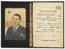 1936 id. Hara László fagottművésznek az Orsz. Kir. Liszt Ferenc Zeneművészeti Főiskolára kiállított ...