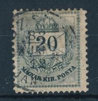 1881 Színesszámú 20kr karcok 11 1/2 fogazással