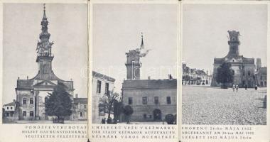 Késmárk damaged church tower folding card