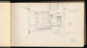 cca 1916-1925 Csányi Károly (1873-1955) építész, művészettörténész, műegyetemi tanár jegyzetfüzete, ...