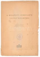 Szendy Károly: A budapesti gyorsvasúti hálózat kialakítása. - - polgármester előterjesztése. Különlenyomat a Fővárosi Közlöny 1942. évi június 2-i (23.) számából. Bp., 1942, (Budapest székesfőváros háziny.), 72 p.+ (mellékletek) 1 sztl. lev.+ 18 p.+ 6 t. (ebből 4 kihajtható)+ 5 p.+ 1 sztl. lev.+ 4 p.+ 5 (kihajtható) t.+ 1 sztl. lev.+ 3 p. A vasúti hálózat térképeivel, helyszínrajzaival. Kiadói papírkötés, sérült borítóval, a címlapon kivágásból eredő kisebb hiánnyal, régi intézményi bélyegzőkkel.