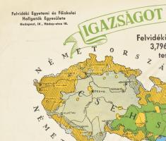 cca 1930 "Igazságot Magyarországnak! (Justice for Hungary!) Felvidékünk elrablásával 3,796.000 ...