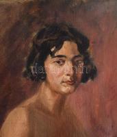 Jelzés nélkül, feltehetően XX. sz elején-közepén működött festő: Női akt. Olaj, vászon, feltekerve, ...