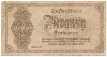 Német Harmadik Birodalom / Szudétavidék és Alsó-Szilézia 1945. 20M T:VG tűlyuk
German Third Reich /...