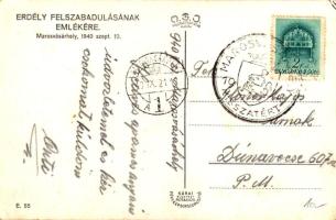 1940 Marosvásárhely, Targu Mures; bevonulás magyar zászlókkal, tank / entry of the Hungarian troops ...