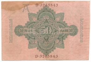 Német Birodalom 1910. 50M T:F folt
German Empire 1910. 50 Mark C:F spot
Krause P#41