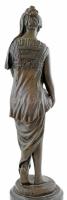 Milo jelzéssel: Korsós nő. Bronz, kőtalapzaton, m: 31,5 cm