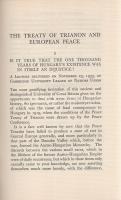 Bethlen, [István] Stephen: 
The Treaty of Trianon and European Peace. Four Lectures delivered in Lo...