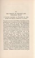Bethlen, [István] Stephen: 
The Treaty of Trianon and European Peace. Four Lectures delivered in Lo...