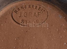 Graf Stoob kerámia boros edény, jelzett, m: 12,5 cm