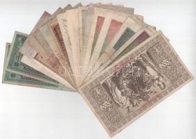 Német Birodalom / Németország / Weimari Köztársaság 1908-1929. 18db-os vegyes bankjegy tétel T:vegye...