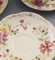 Zsolnay pillangó mintás mokkás készlet. Hat személyes. Kézzel festett, jelzett, kis kopással