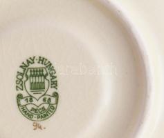 Zsolnay pillangó mintás mokkás készlet. Hat személyes. Kézzel festett, jelzett, kis kopással