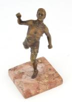 cca 1940, Bronz sportoló figura, márvány talpazaton, m: 18 cm