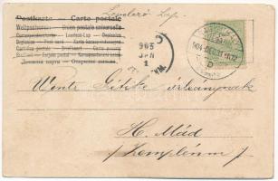 1905 Boldog Újévet / New Year greeting art postcard with dwarves and pig (r)