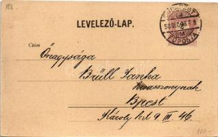 1898 (Vorläufer) Budapest VI. Nyugati pályaudvar, vasútállomás, villamos. Grassmaun kiadása