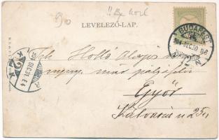 1904 Budapest XII. Svábhegyi fogaskerekű vasút gőzmozdonya, vonat, vasútállomás. M.T. és F.I. Koch W...