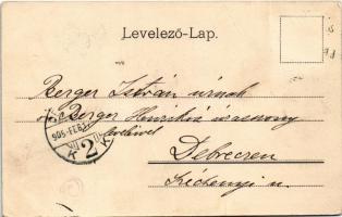 1905 Budapest XII. Svábhegyi részlet, Fogaskerekű vasútállomás, gőzmozdony, vonat. Ganz Antal 122. (...