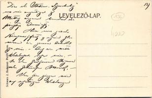 Budapest XII. Svábhegyi Fogaskerekű vasútállomás, gőzmozdony, vonat. Schwarz J. kiadása