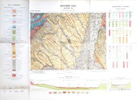 Nagyszombat vidéke a Vág-völgy geológiai szelvényeivel. Agrogeologiailag felvette Horusitzky Henrik főgeológus az 1903-1905 években. Mértéke: 1:75,000. (1913) Budapest, 1913. M. Kir. Földtani Intézet. Színes térkép, mérete: 370x495 mm egy 670x915 mm méretű térképlapon. Horusitzky Henrik (1870-1944) főgeológus, a Kisalföld agrogeológiai feltérképezője; talajtérképeivel a Párizsi Világkiállításon aranyérmet nyert. Térképünk fő térképe Nagyszombat városa tágabb környékének kőzettani és talajtani összetételét ábrázolja, domborzati, vízrajzi, település- és közlekedésszerkezeti részletekkel, a Senkőc-Sopornya-Vágmedence-Jánostelek települések által határolt, döntően sík vidéki, nyugati és keleti szélein dombságba átmenő felszínformájú térségben. Alul a térkép középvonalának keresztmetszeti szelvénye, Vöröskőtől Nagyszombat területén át a Vág völgyéig és Bajmócska hegyközségéig, a jobb alsó sarokban a Vág-völgy egyszerűsített geológiai szelvénye, a főtérkép két oldalán színes geológiai-talajtani jelmagyarázat. (A M. Kir. Földtani Intézet agrogeológiai térképei, 12. zóna, XVII. rovat.) Jó állapotú térkép, hajtogatva.