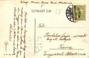 1907 Kassa, Kosice; Fő utca, villamos, Spiegel Jakab és Csupka Lajos üzlete, gyógyszertár / main str...